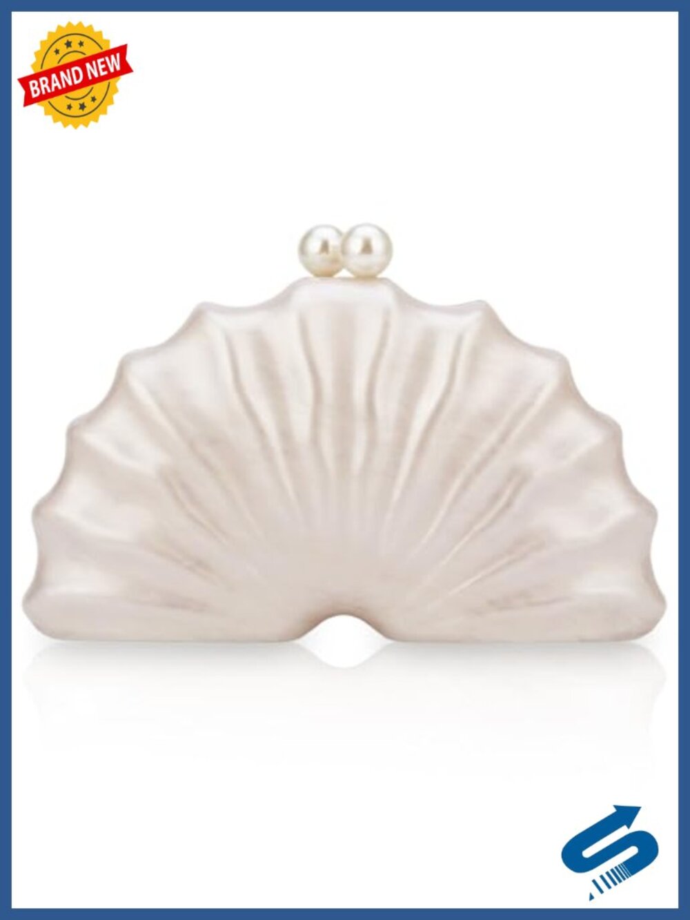 Acrylic Shell Shaped Pearl Clutch Purse Evening Shoulder Crossbody Bag Wedding
